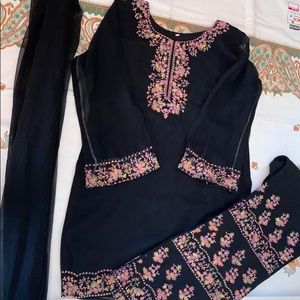 Simple Navy and floral printed suit - brand new